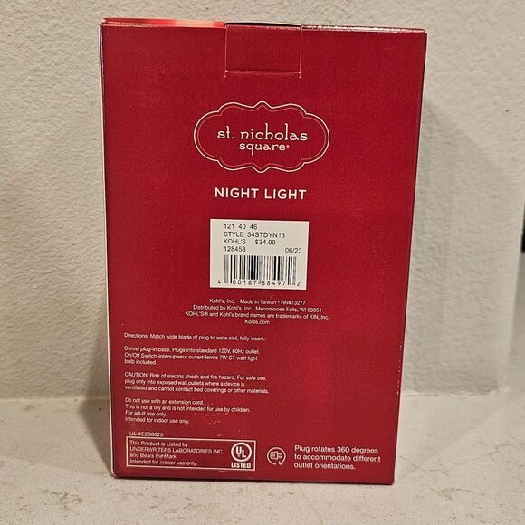 St Nicholas Square Santa Clause Elf Gnome Christmas Holiday Night Light 5" - Picture 5 of 6